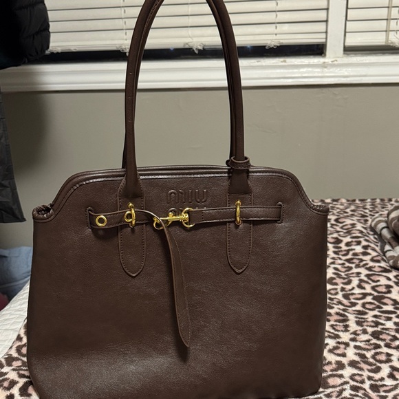 Miu Miu Dark Brown Leather Satchel - Picture 2 of 2